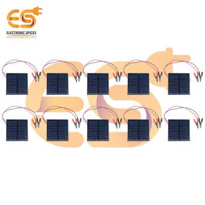 70mm x 70mm 6V 100mAh Square shape polycrystalline mini epoxy solar panels with crocodile alligator clip pack of 10pcs